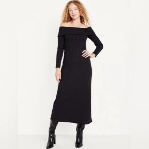 NWT! Black Jack Off-Shoulder Rib-Knit Maxi Dress - Multiple Sizes💛